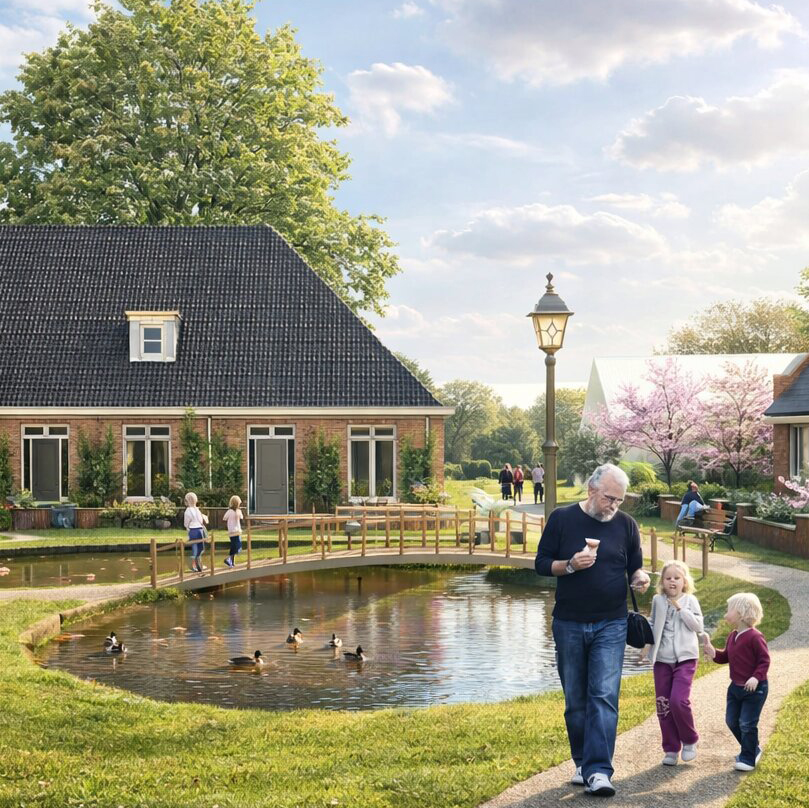 Gebiedsontwikkeling met starters- en seniorenwoningen door De Wilde Studio